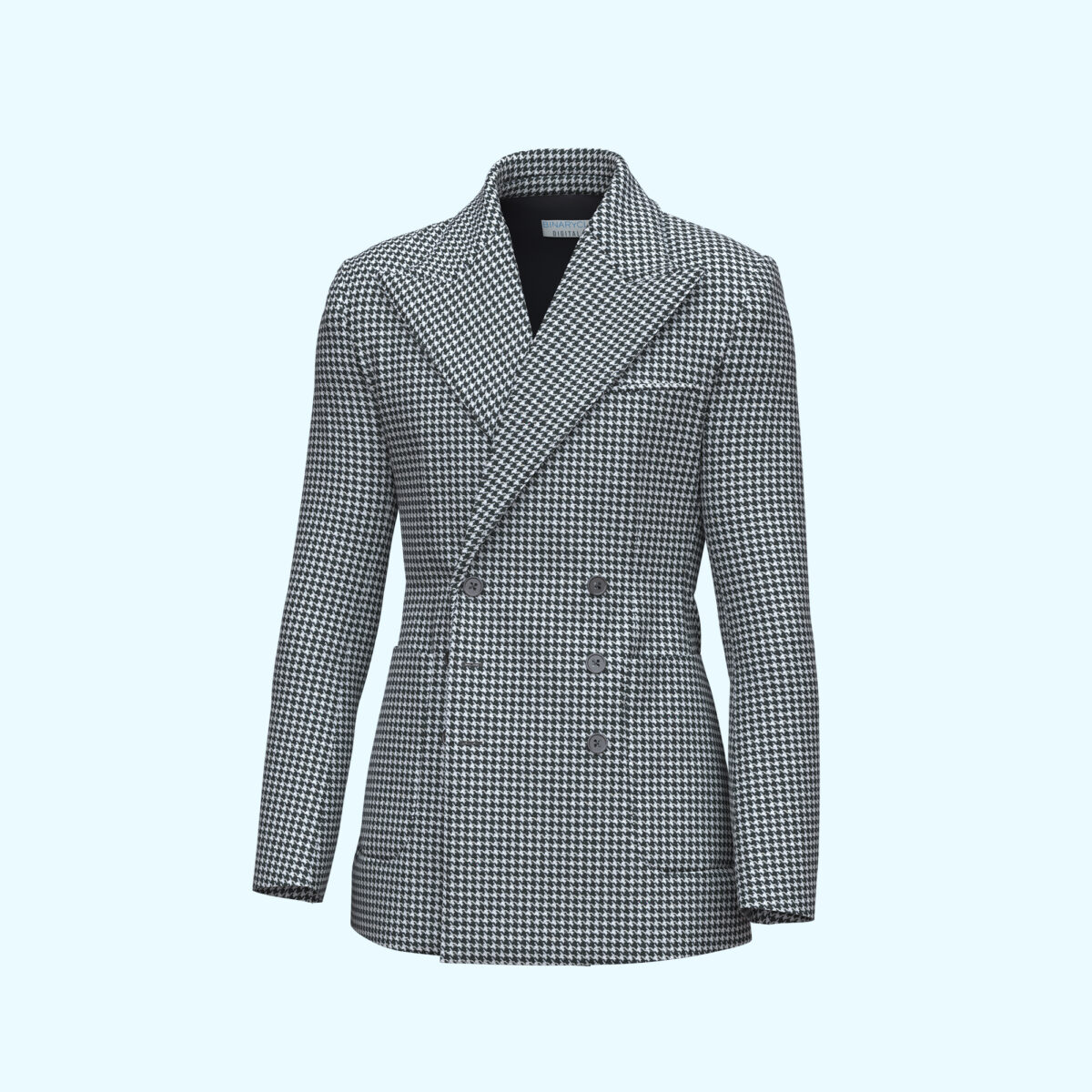 3D Houndstooth Men's Blazer - Image 3