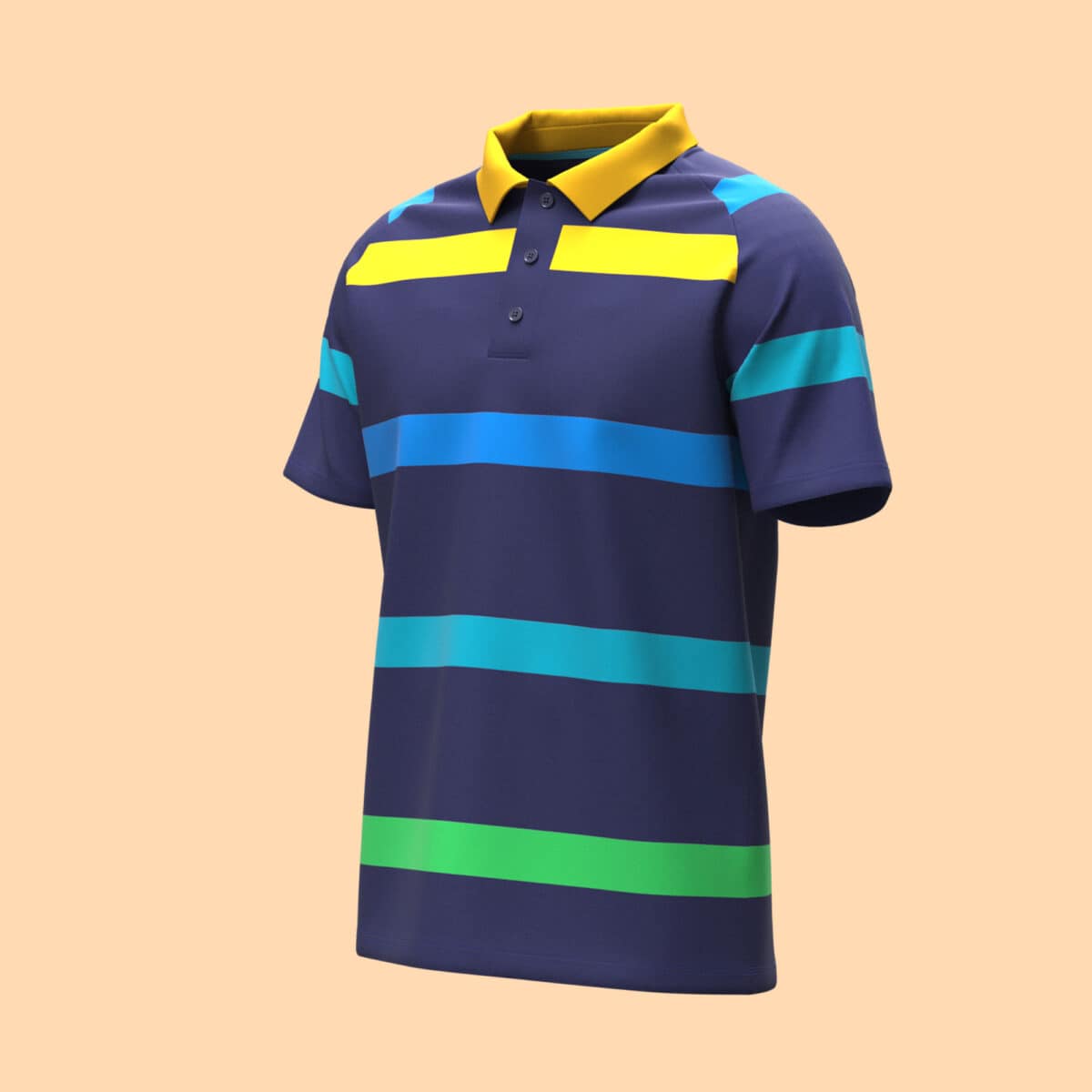 Men's Striped Polo Shirt - Image 2