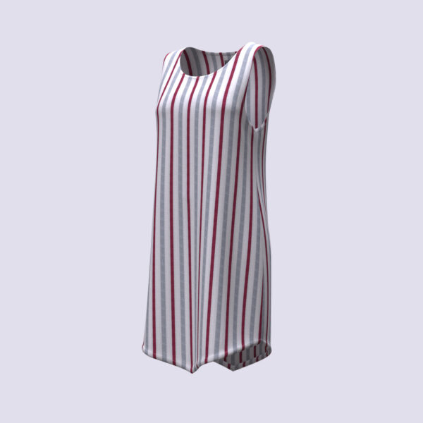 Crimson Striped Sleeveless Tunic - Image 2